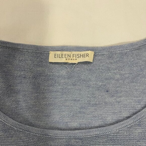 Eileen Fisher Light Blue Organic Cotton Blend Long Sleeve Tunic | Size XL - Picture 3 of 5